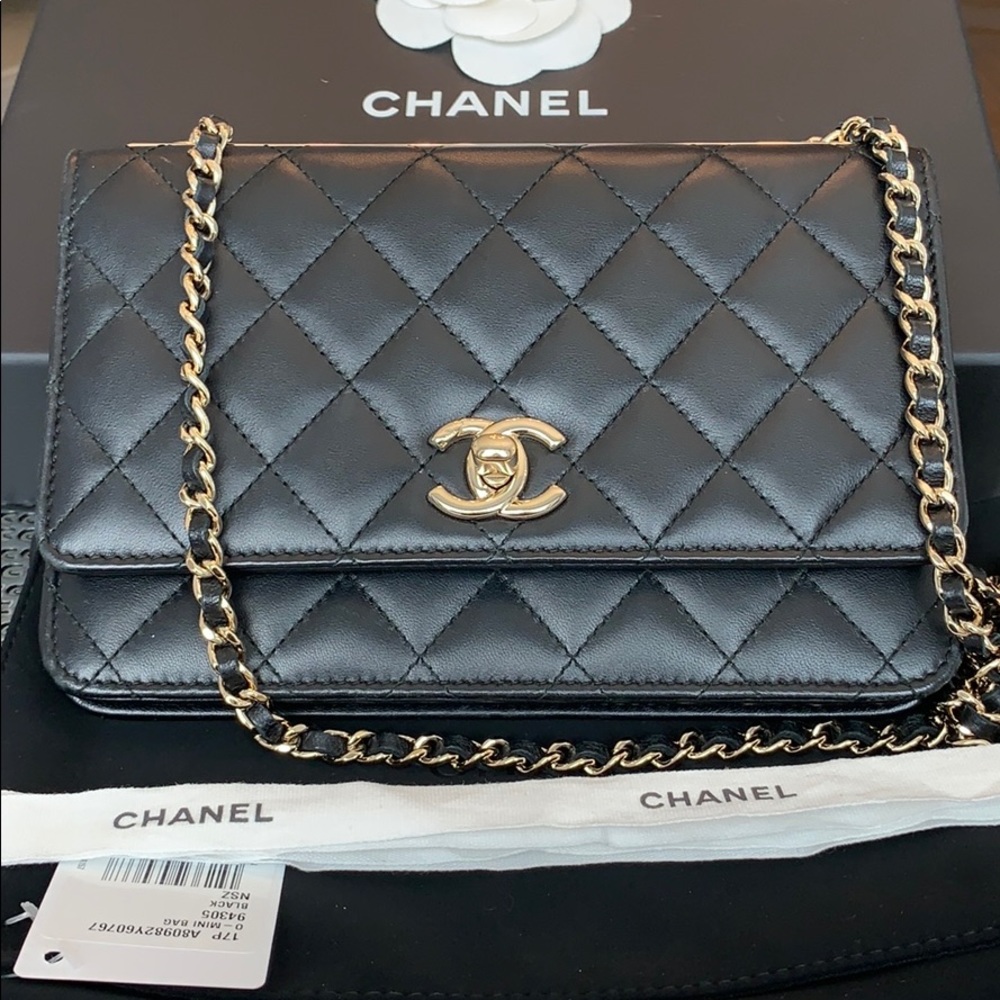 Chanel Black Lambskin Trendy WOC